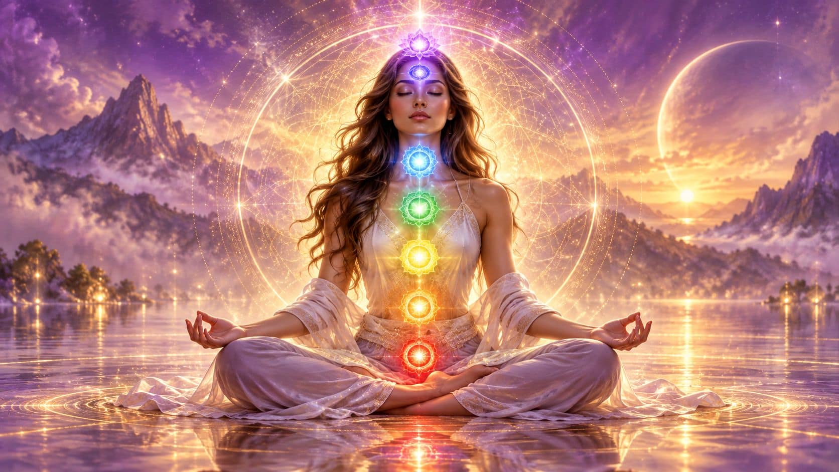 Symbolic illustration of chakra colours